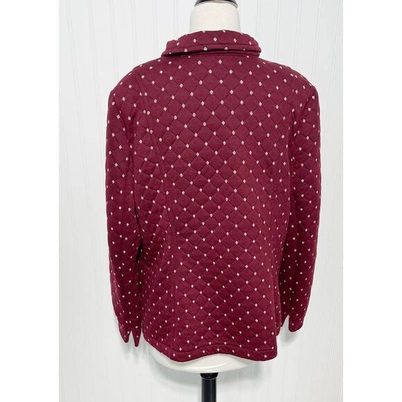 Línea Louis Dell’Olio Polka Dot Quilted Jacket Zip Up Buttons Red XL Extra Large - Picture 6 of 13